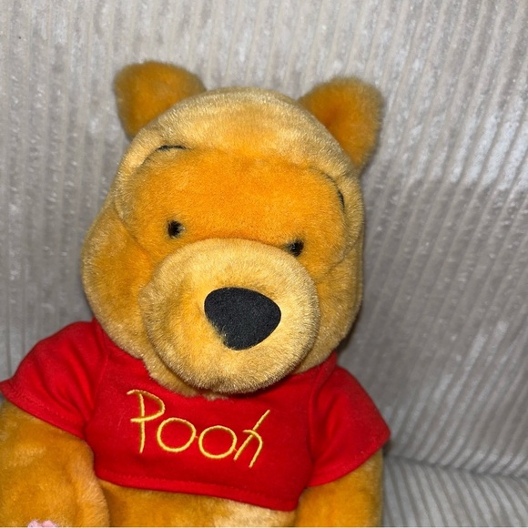 Disney Winnie the Pooh 16" Pooh With Flowers In Hunny Pot Plush - Picture 4 of 6
